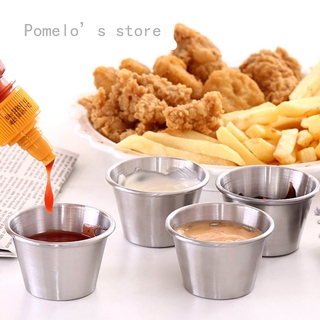 Thép không gỉ Nước Sốt Cốc Nhúng Deli Bát Cho Nhà Hàng BBQ Nhà Tiệc Bít Tết Salad Sốt Cà Chua Nhúng Cốc