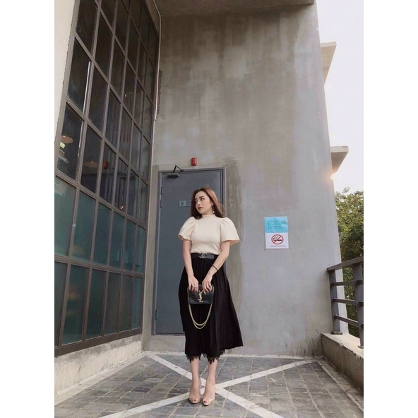 ÁO GÂN CỔ CAO TAY PHỒNG PHONG CÁCH