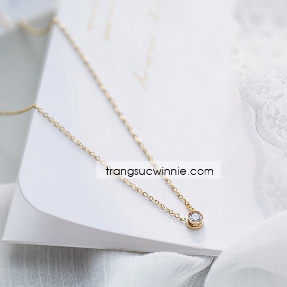 [Mã SKAMCLU8 giảm 10% cho đơn từ 100K] Dây chuyền nữ titan diamants vàng gold