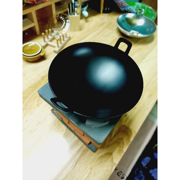 Chảo Chiên Xào cho Mô hình nấu Ăn miniature, dollhouse