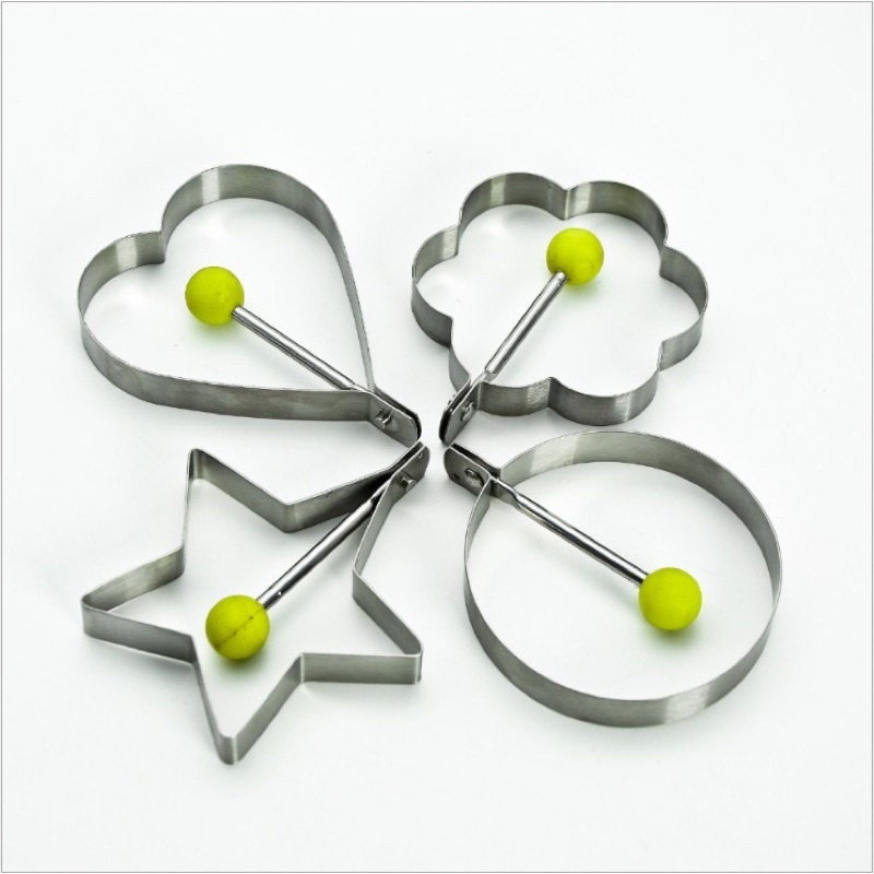 Khuôn Rán Trứng Ốp La, Bánh - Khay Chiên Tạo Nhiều Hình Cute Có Núm Cầm