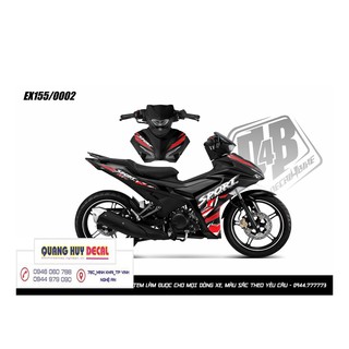 Tem trùm exciter 155 đỏ đen, tem exciter155, team trùm ex 155, tem xe ex155 đỏ đen