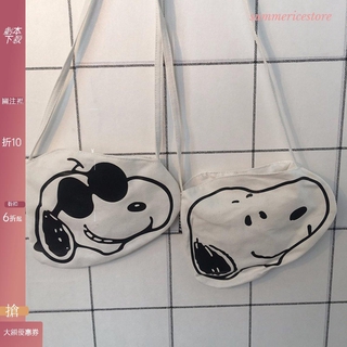 Túi Đeo Chéo Canvas Họa Tiết Hoạt Hình Snoopy Dễ Thương