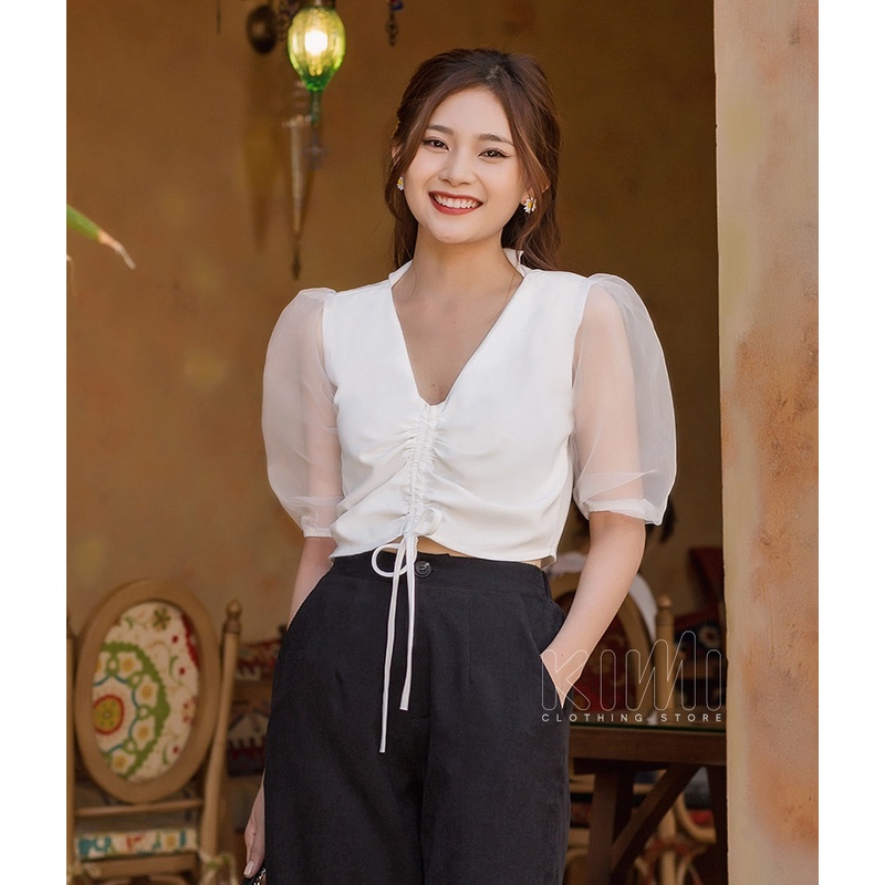 Áo Tay Voan Rút Dây Trước Ngực - AK22052