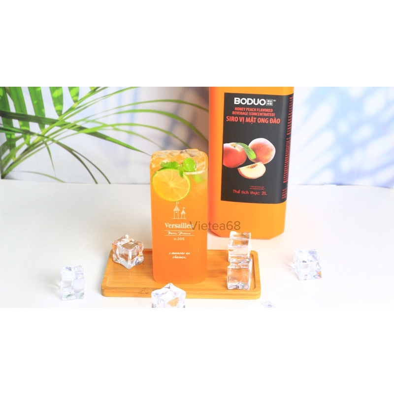 Siro Đào Boduo pha trà sữa-trà hoa quả can 2L hàng chính hãng