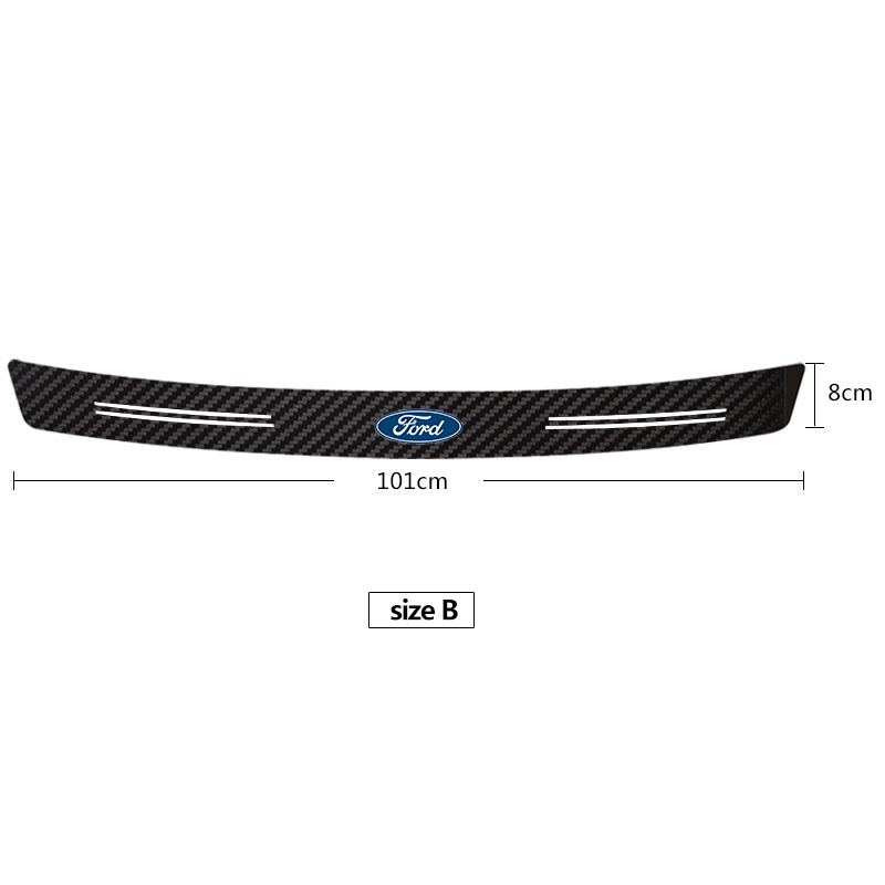 Miếng Dán Bảo Vệ Đuôi Xe Hơi Họa Tiết Sợi Carbon Cho Ford Ranger Fiesta Focus Everest Ecosport