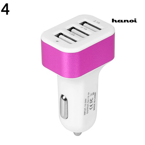 Củ Sạc 3 Cổng USB 12V-24V Cho iPhone 5 6 Samsung HTC