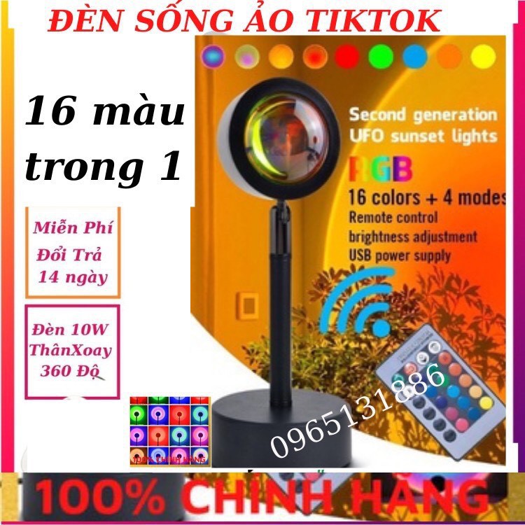 Đèn hoàng hôn 𝗦𝗜𝗘̂𝗨 𝗛𝗢́𝗧 𝗧𝗜𝗞𝗧𝗢𝗞 có mika chuyển đổi 4 màu,đèn led trang trí chụp ảnh quay video lives