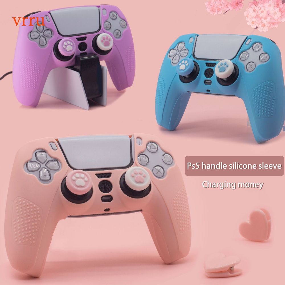 Vỏ bảo vệ bằng silicon chống trượt cho tay cầm chơi game Sony PlayStation Dualshock 5 PS5