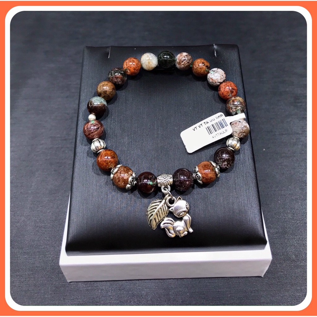 Vòng tay TA Ưu Linh nhiều màu mix Charm Hồ Ly Bạc 925 hàng thiên nhiên Tặng kèm hộp đựng VT250 - Hợp tất cả các mệnh
