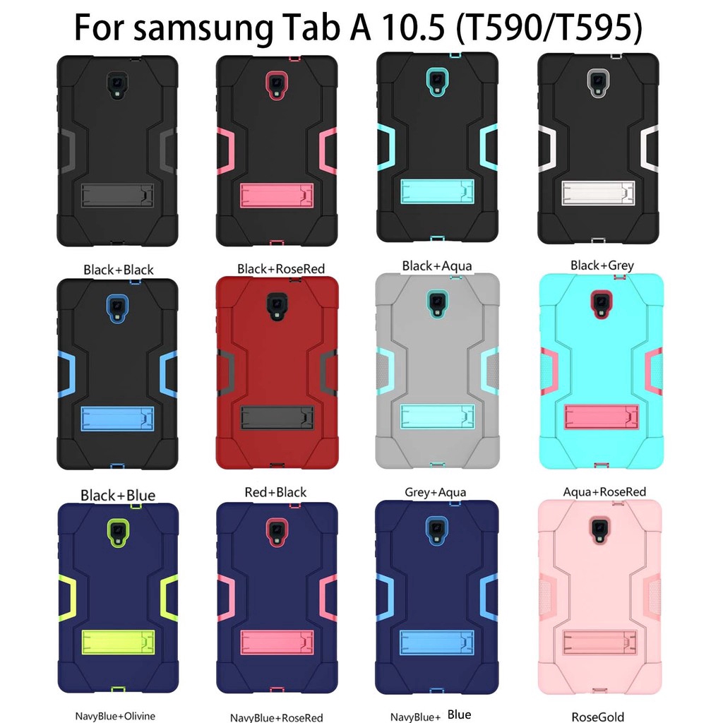 Ốp lưng có giá đỡ bảo vệ toàn phần 3 trong 1 cho Samsung Galaxy Tab A 10.5 T590 T595 SM-T590 SM-T595