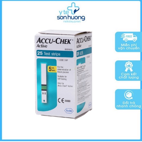 QUE THỬ ĐƯỜNG HUYẾT ACCUCHEK ACTIVE 25 (LỌ 25 QUE)