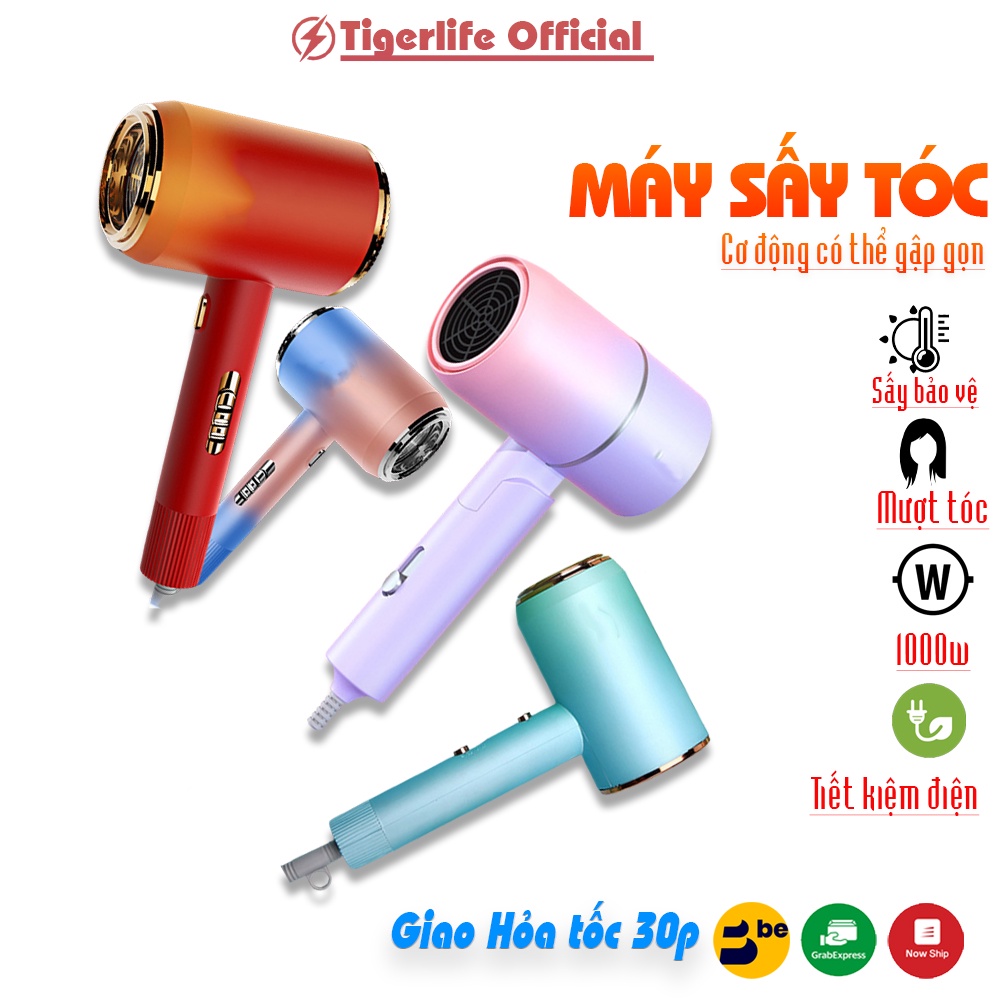 Máy sấy tóc Tiger Life công nghệ mới có thể gấp gọn tạo kiểu tóc chuyên nghiệp công xuất lớn 1000w-1200w