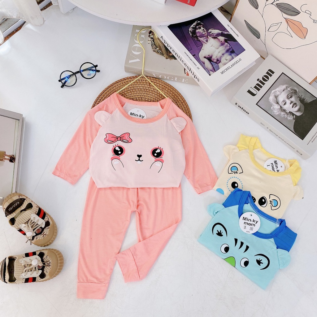 Bộ Dài Tay Cho Bé Trai , Bộ Dài Tay Cho Bé Gái Chật Thun Lạnh , Bộ Quần Áo Trẻ Em