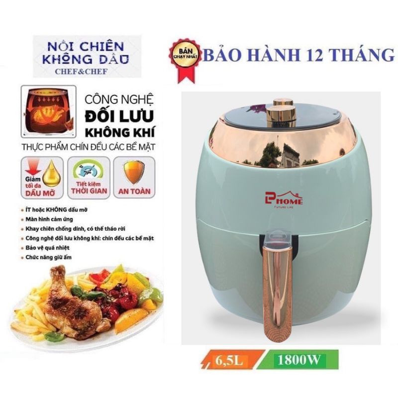 Nồi Chiên Không Dầu PL Home 022, Nồi chiên 8,2 lít