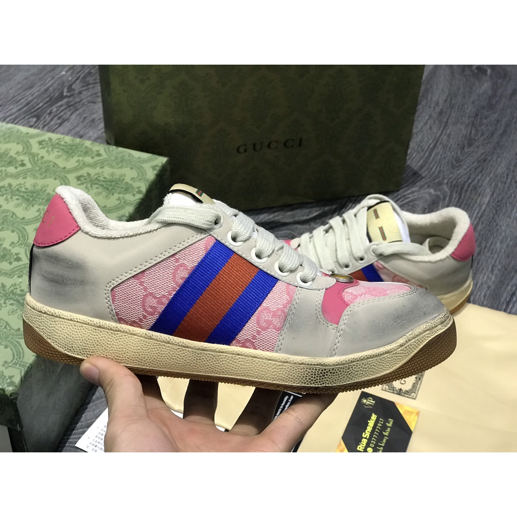 Siêu Phẩm Giày Thể Thao Sneaker Gucci Hải Tú Bẩn gu xì hồng Cao Cấp+ Ảnh Thật + freeship