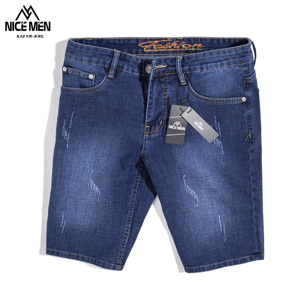 Quần Short Jean Nam Ống Rộng Basic, 3 Màu Cao Cấp, Co Giãn Nhẹ, Form Dáng Chuẩn- Nicemen