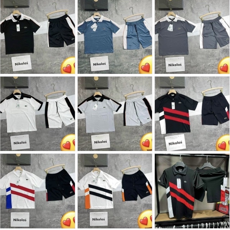 Đồ bộ chơi thể thao thời trang nam, Bộ cộc mùa hè có hoạ tiết phong cách hàn quốc cotton btshop từ M đến xxl