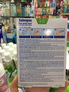Cao dán salonpas pain Relief Patch ( màu da hộp 5m -3m)