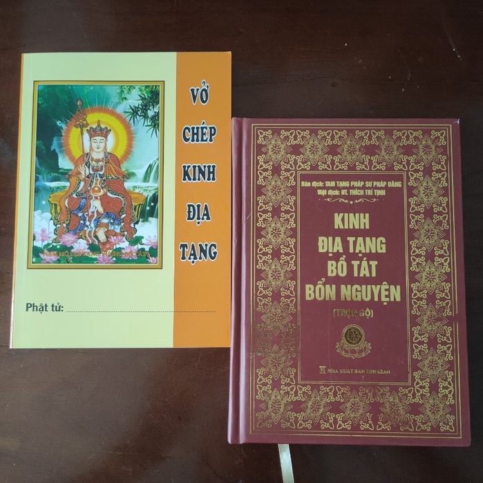 Sách - Combo 2 quyển Kinh Địa Tạng Bồ Tát Bổn Nguyện + Vở Chép Kinh Địa Tạng