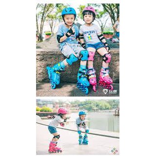 GIÀY PATIN TRẺ EM TẶNG KÈM MŨ VÀ BẢO HỘ GIÚP TRẺ VUI CHƠI THOẢI MÁI
