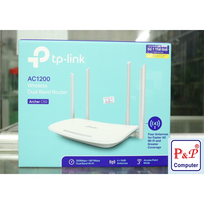 Router băng tần kép Wi-Fi Tp-Link AC1200 - Archer C50