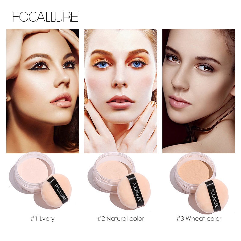 Phấn Phủ Dạng Bột FOCALLURE Làm Sáng Da Lâu Trôi Không Thấm Nước