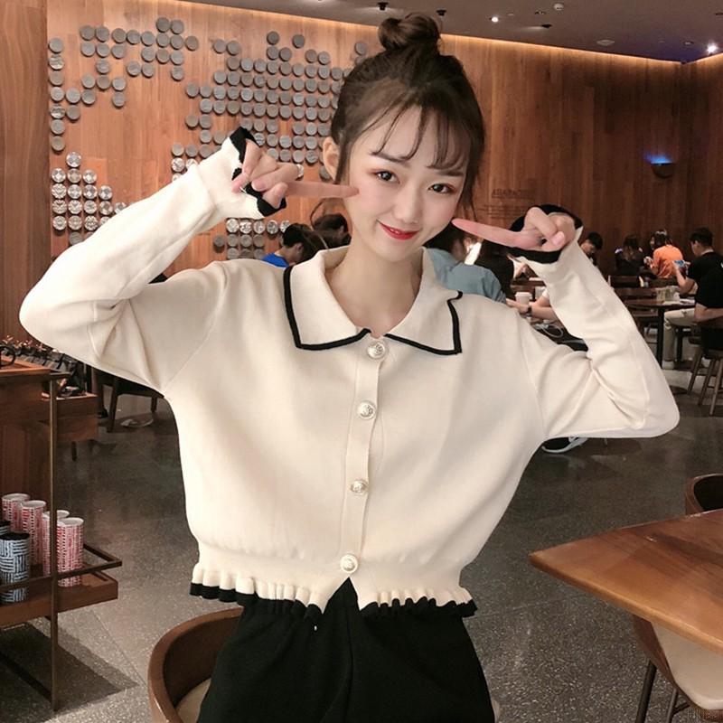 Áo sơ mi nữ tay dài cổ bẻ viền bèo thời trang | BigBuy360 - bigbuy360.vn