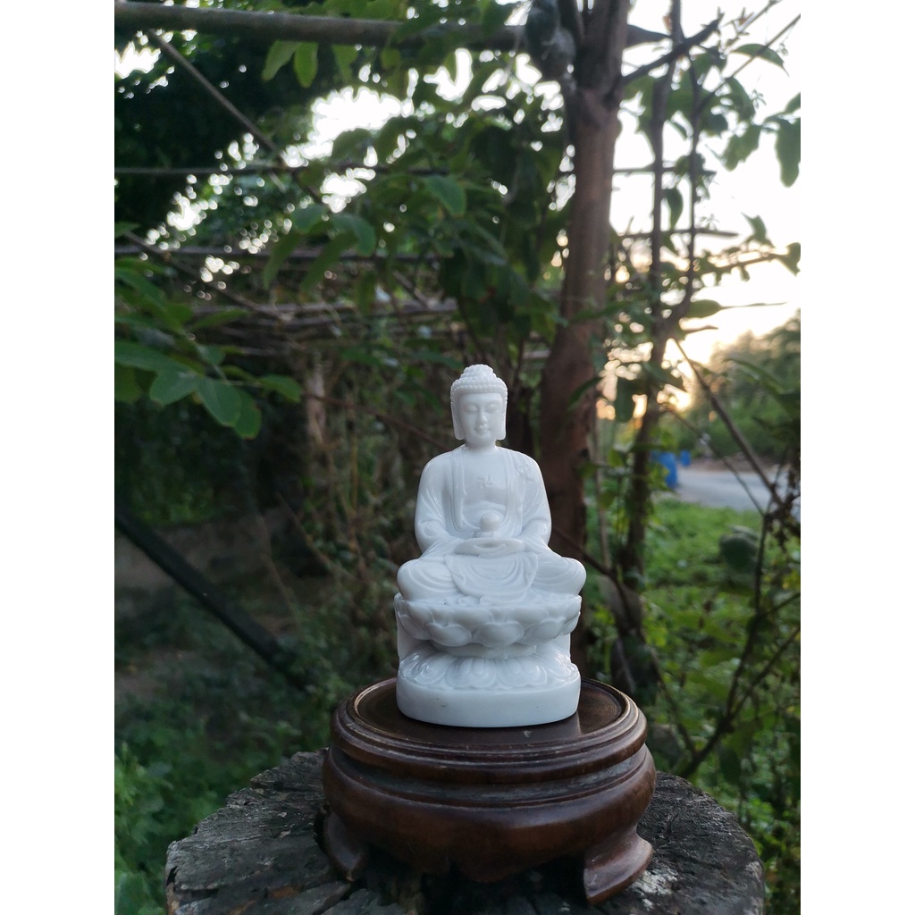 Tượng Đá Phật A Di Đà Cao 12cm đá trắng phong thủy, trang trí nhà cửa, thờ cúng