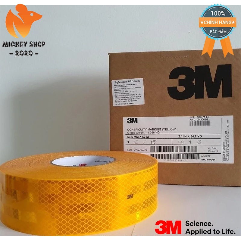 [ CAO CẤP ] Màng phản quang 3M Diamond Grade serie 983 các màu (55mm x 50m) (ứng dụng cho xe tải) - CHÍNH HÃNG