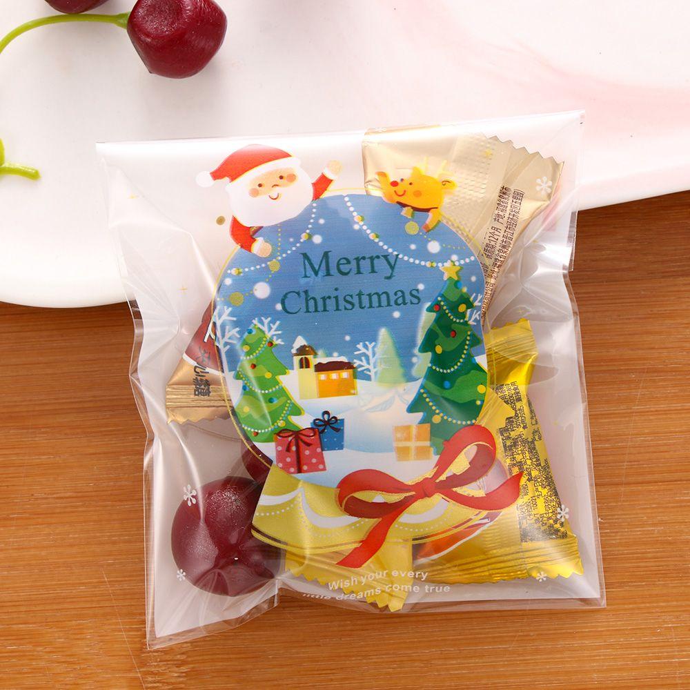 CONOPERY Set 100 Túi Đựng Bánh Quy Chủ Đề Giáng Sinh Dễ Thương