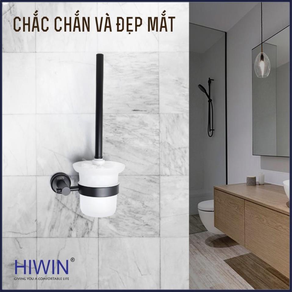 Chổi cọ toilet, chổi cọ bồn cầu nhà vệ sinh inox 304 mạ đen HIWIN Y-536
