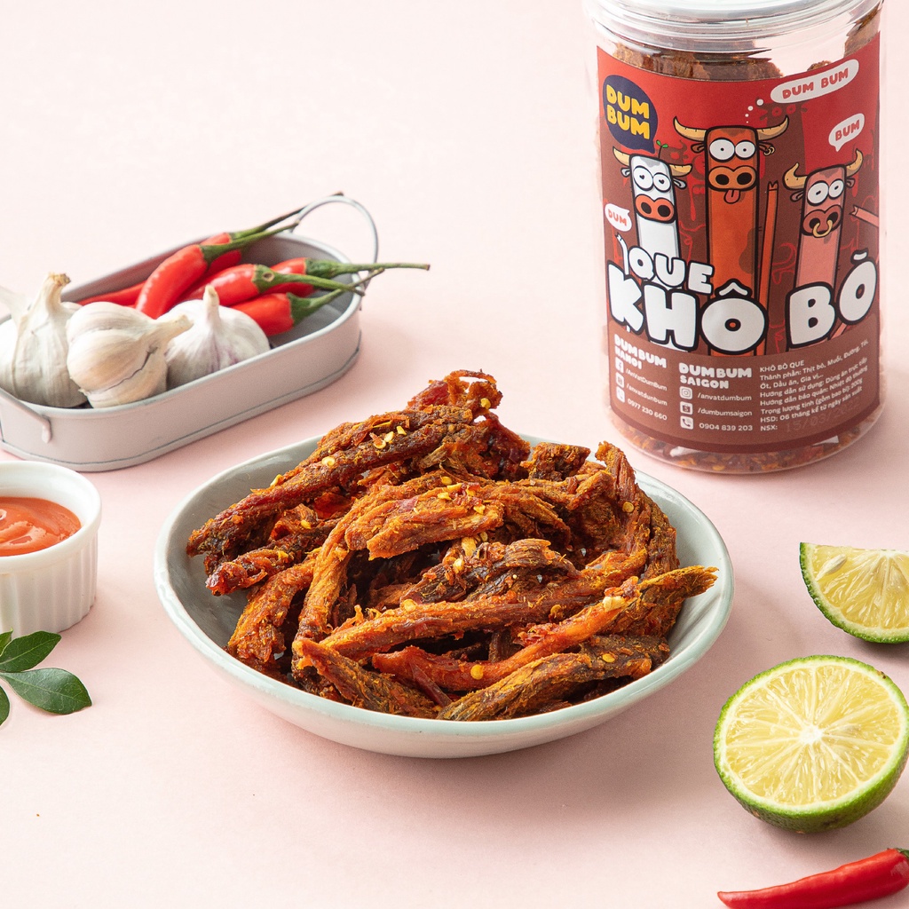 Khô bò que 200g DumBum đồ ăn vặt Hà Nội vừa ngon vừa rẻ