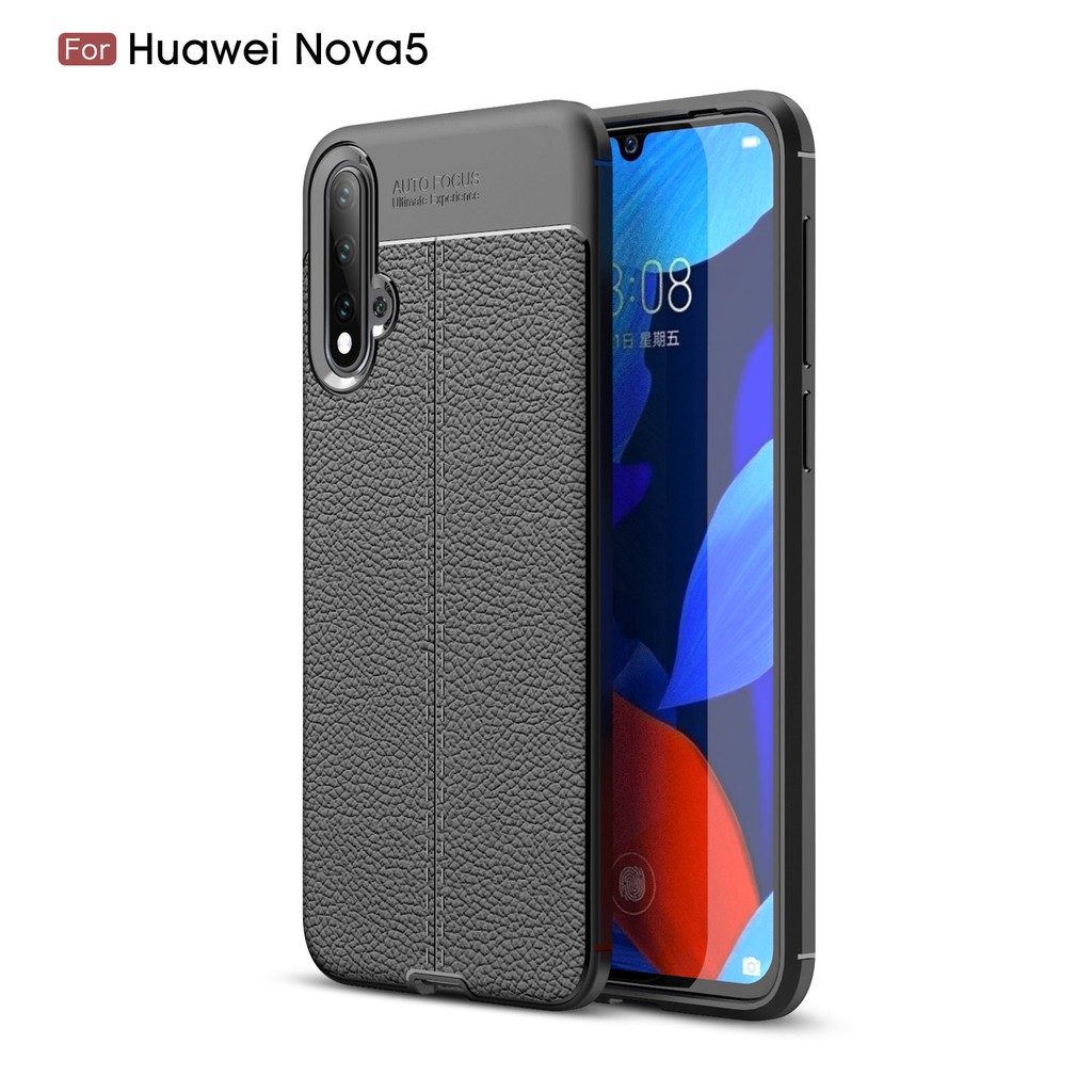 Ốp lưng da PU chống sốc cho Huawei Nova 5 / Nova 5 Pro / Nova 5i / P20 Lite 2019