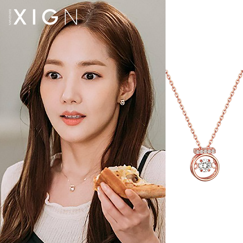 Korean style simple design heart pendant necklace
