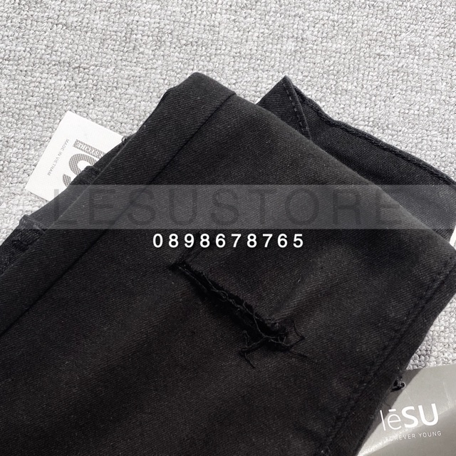 ẢNH TỰ CHỤP Quần Skinny jeans xẻ 2 gối lưng cao