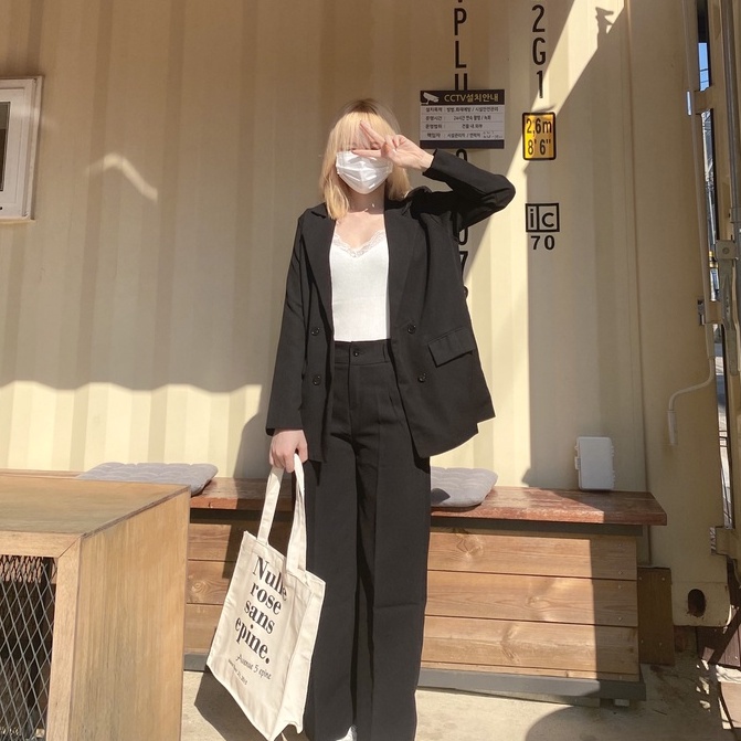 Áo khoác blazer nữ đẹp 2 lớp dài tay thu đông giá rẻ phong cách Hàn Quốc Sollle