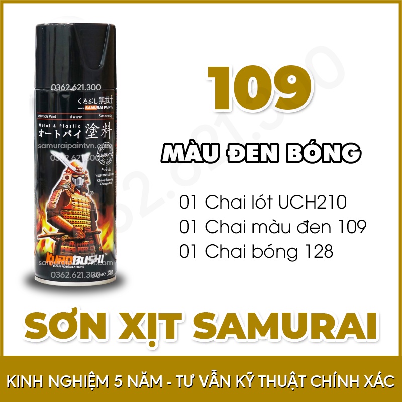 Sơn đen bóng, combo sơn samurai đen bóng 109