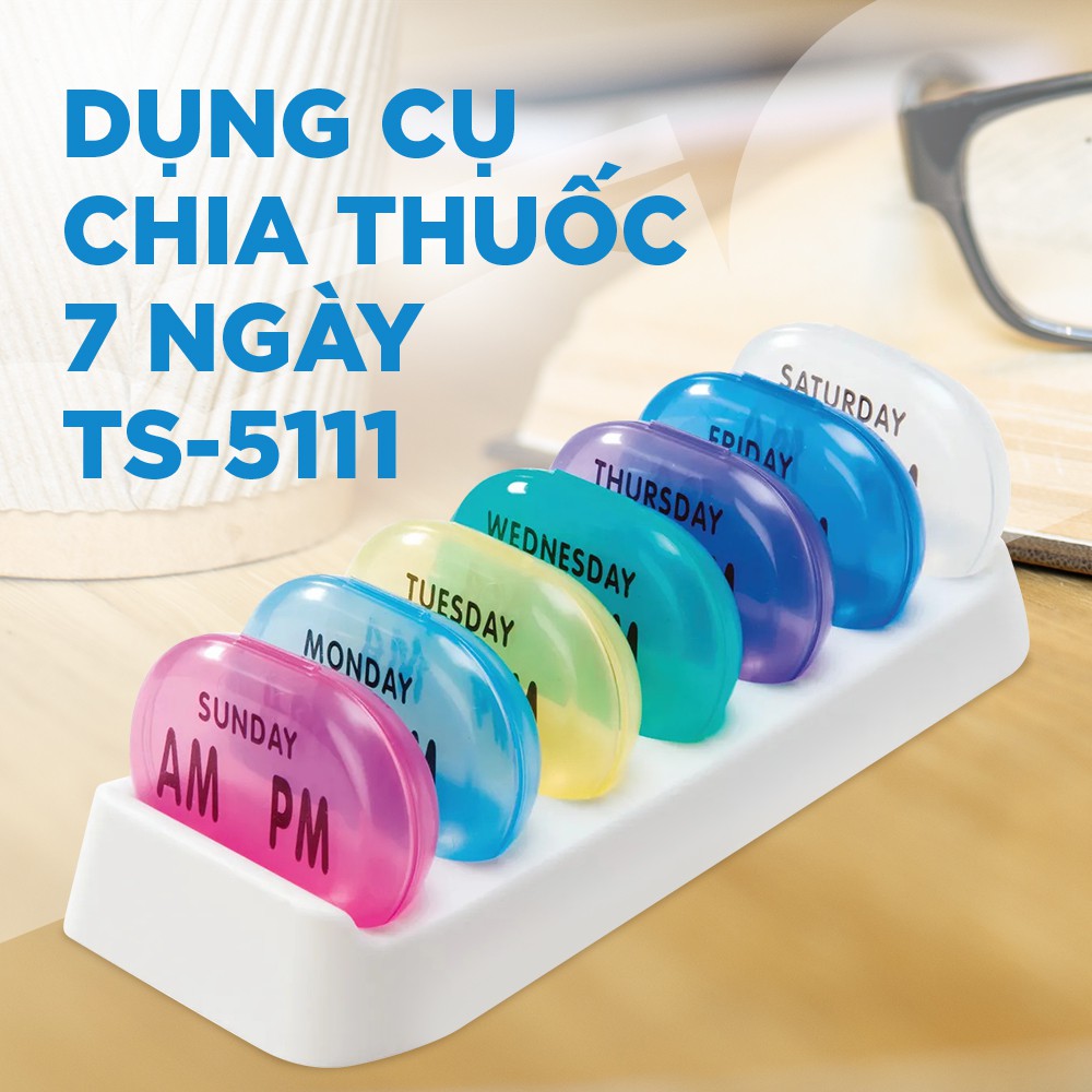 Hộp chia thuốc 7 ngày, loại tròn Tashuan - TS5111