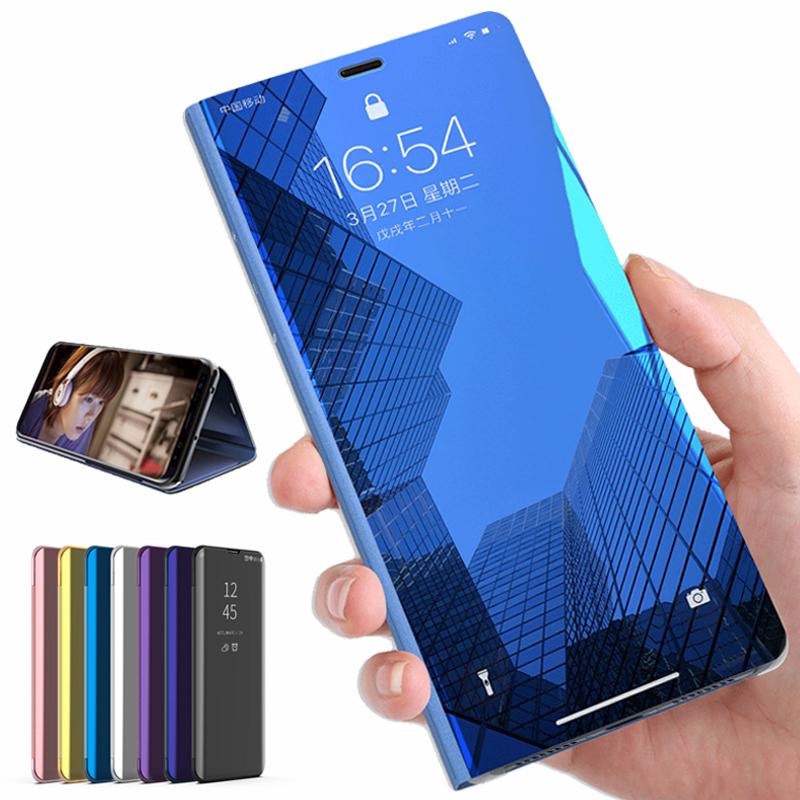 Gương Thông Minh Dành Cho Huawei Nova 5i 5 4 3 2i Ốp Lưng View Da PU Đứng Flip Cover