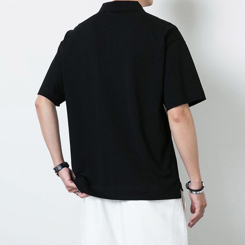 Áo Thun Polo Ngắn Tay Màu Sắc Tương Phản Trẻ Trung Cho Nam