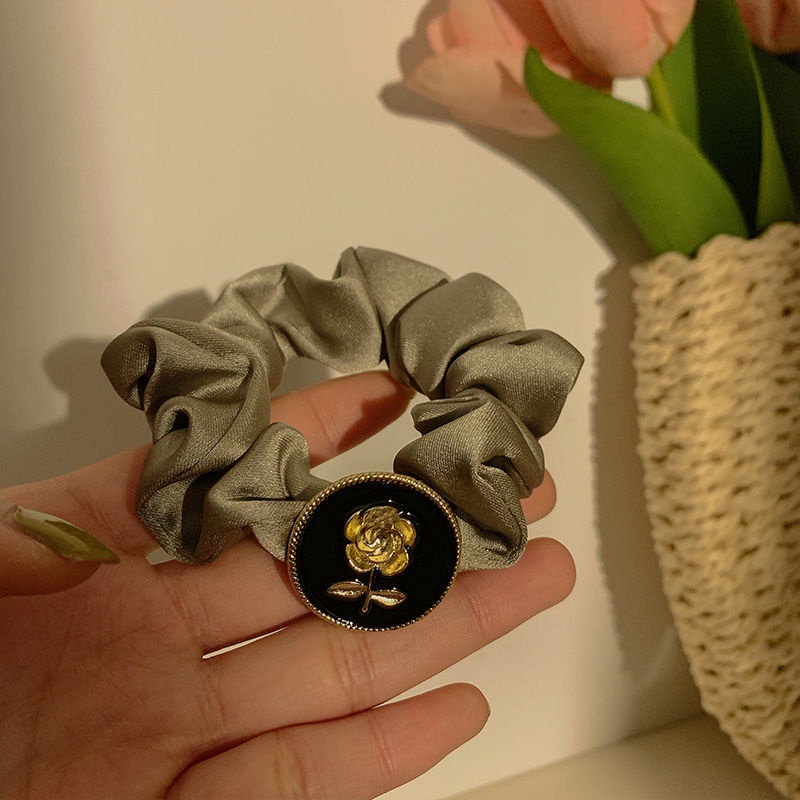 Dây Cột Tóc Màu Xanh Lá Cây Phong Cách Pháp Thời Trang Mùa Hè Mới Cho Nữ