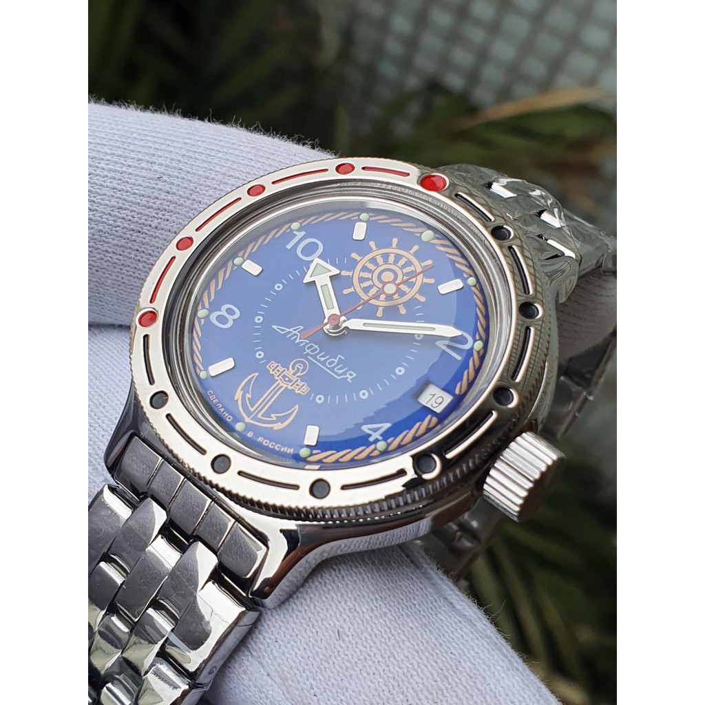 Đồng hồ nam Vostok máy cơ tự động Automatic, size mặt 40, chống nước tốt 20 ATM. Đồng hồ Nga Vostok Amphibia 420374