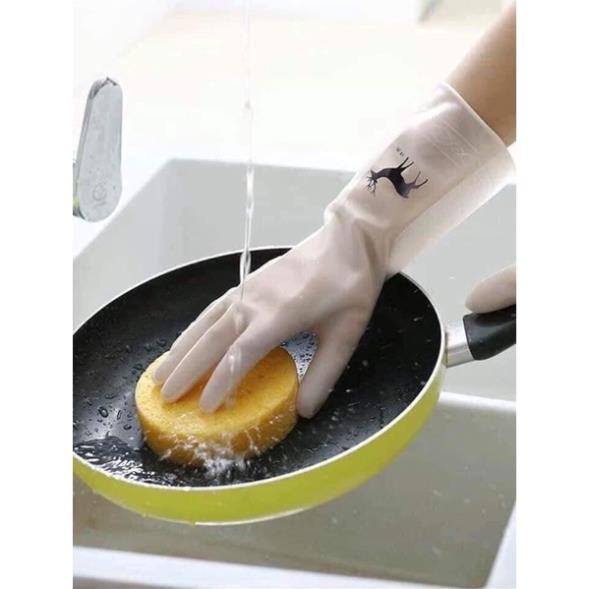 [FREESHIP] Găng Tay Cao Su Con Hươu Siêu Dai Rửa chén bát, giặt giũ siêu bền