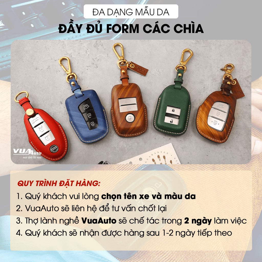 Bao da chìa khóa ô tô Bespoke đẳng cấp và sang trọng, thiết kế thủ công handmade tỉ mỉ, da bò Ý nhập khẩu cao cấp