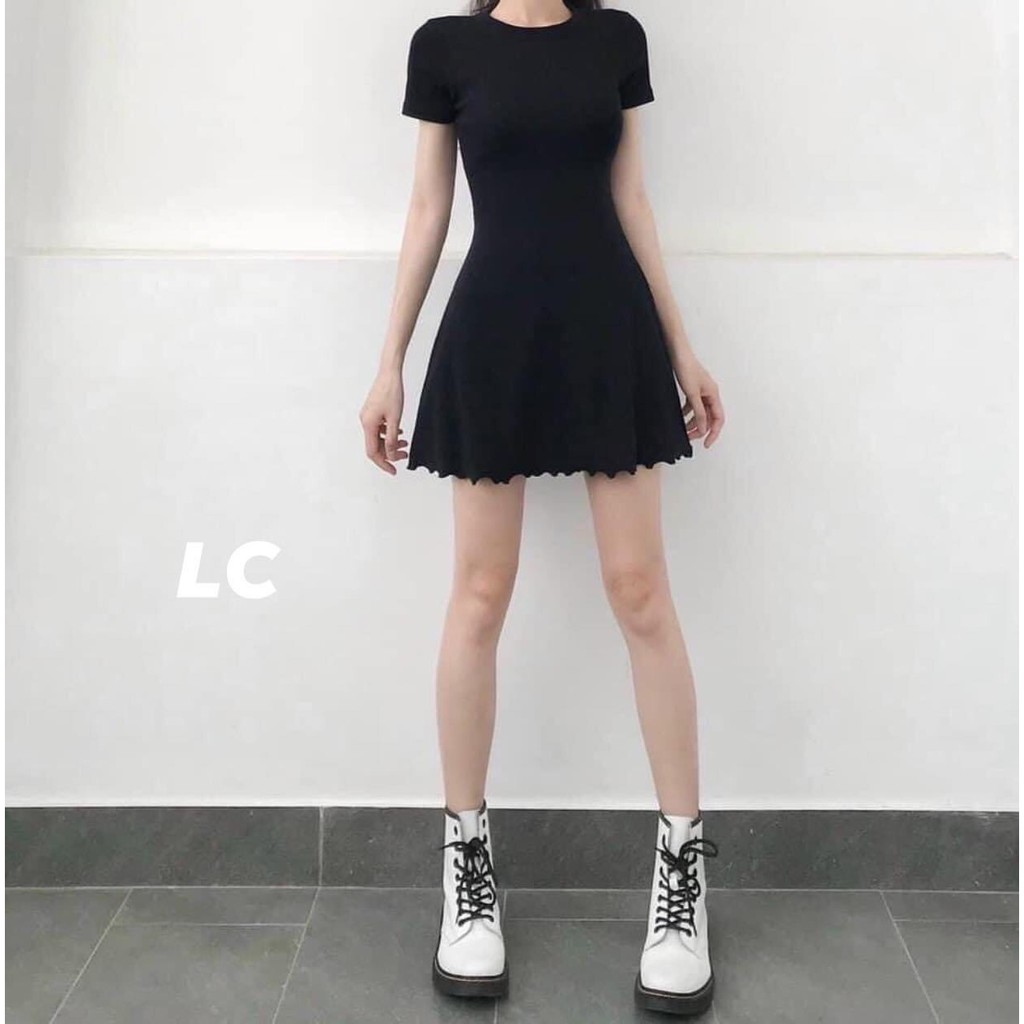 Đầm Thun Ôm Dáng Ngắn Đuôi Bèo - Hecy.Clothing [FREESHIP] - Váy thun nữ body chân váy xòe Ulzzang