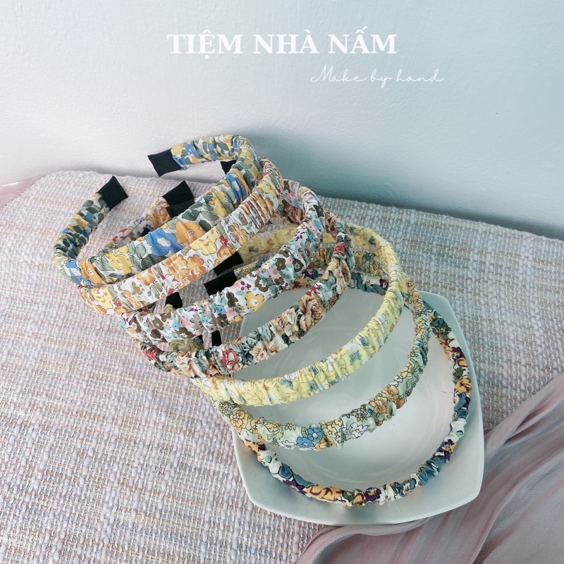 BỜM / CÀI TÓC NHÚN HOA VẢI XINH XẮN - [ Nhà Nấm handmade ]