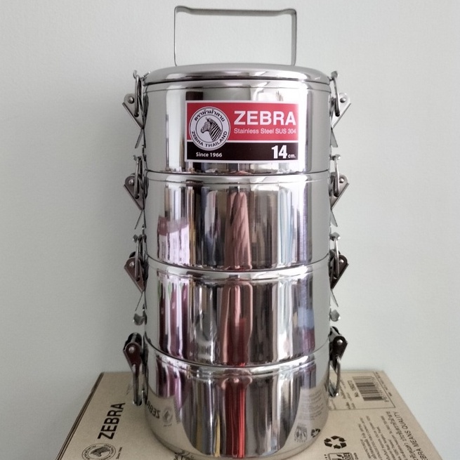 Camen Inox Zebra 14cmx4 Ngăn Có Khóa Gài, Ngăn Rời, Inox 304 Thái Lan cao cấp