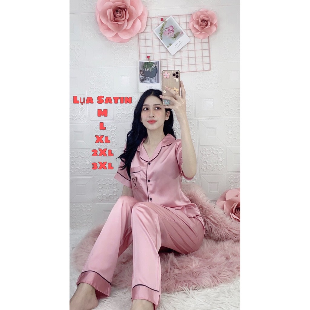 HÀNG CAO CẤP - SET ĐỒ BỘ LỤA SATIN DÀI TAY NGẮN | BigBuy360 - bigbuy360.vn
