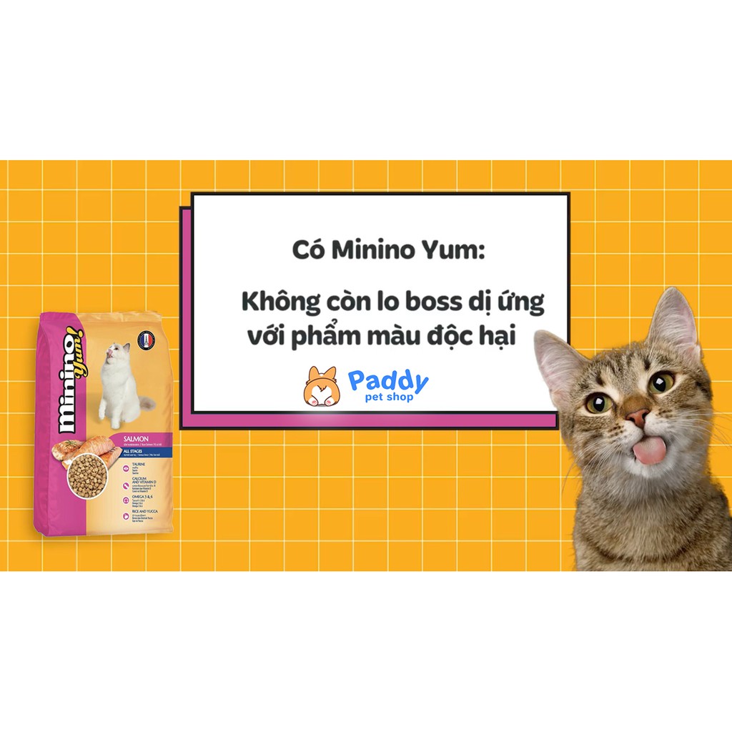 [1.5kg] Thức Ăn Hạt Cho Mèo Mọi Lứa Tuổi Minino Yum Vị Cá Hồi - Lida Pet Shop